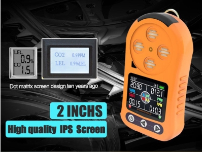 portable 4in1 gas detector multi H2s O2 CO LEL gas analyzer