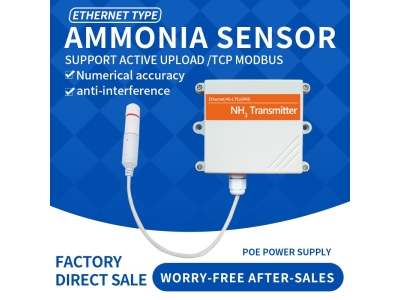 Ethernet DC/POE+RJ45 NH3 gas sensor Ammonia wireless sensor