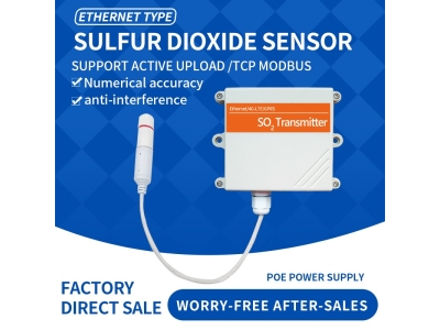 Ethernet DC/POE+RJ45 So2 gas sensor Sulfur dioxide wireless sensor