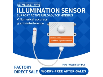 Ethernet DC/POE+RJ45 Illuminance sensor Illuminance UV  wireless sensor for farm and weather station