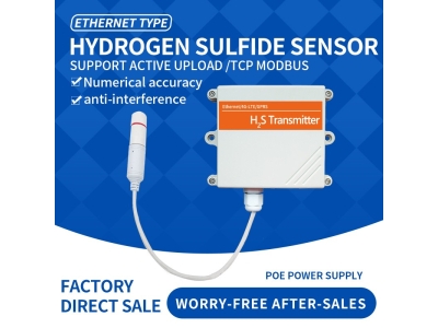 Ethernet DC/POE+RJ45 H2S gas sensor Hydrogen sulfide wireless sensor