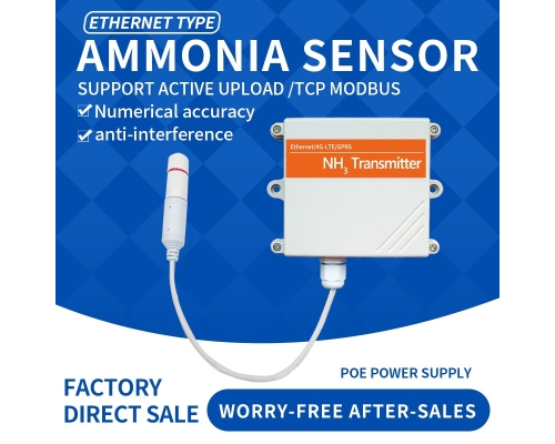 Ethernet DC/POE+RJ45 NH3 gas sensor Ammonia wireless sensor