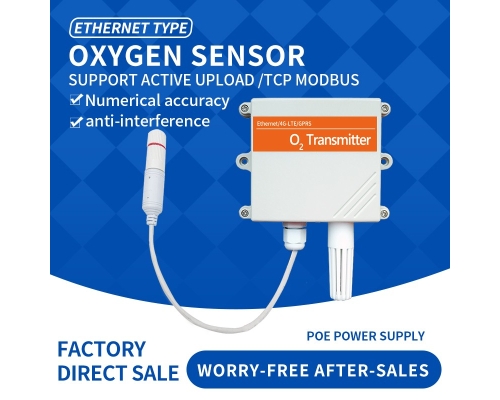 Ethernet DC/POE+RJ45 O2 gas sensor oxygen wireless sensor
